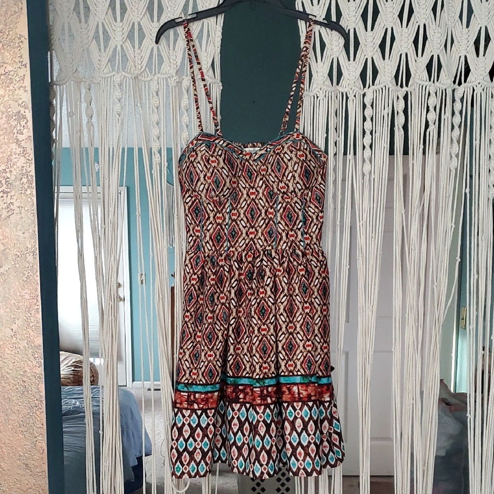 Multicolor Geometric Print Women's Dress